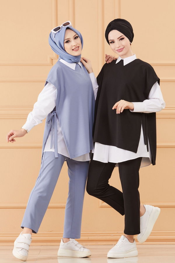 Düz Orta Kadın Siyah SUVETER PANTOLON - 20642 SİYAH