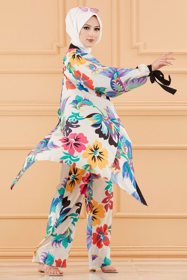 Düz Orta Kadın çok Renkli KIMONO TAKIM - 20648
