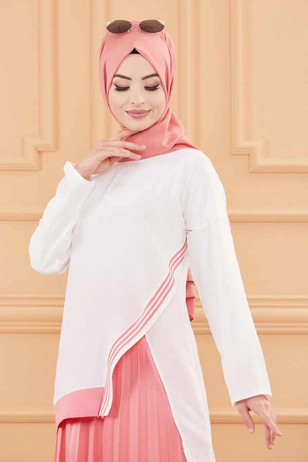 Düz Orta Kadın Pembe TUNIK ETEK - 20677 PEMBE