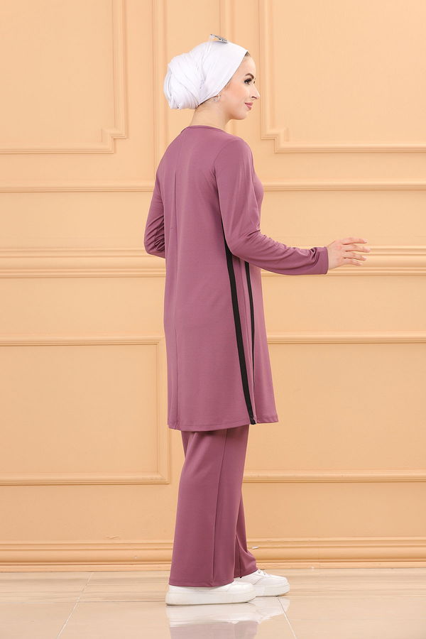 Düz Orta Kadın Lila TUNIK PANTOLON - 3751 LİLA