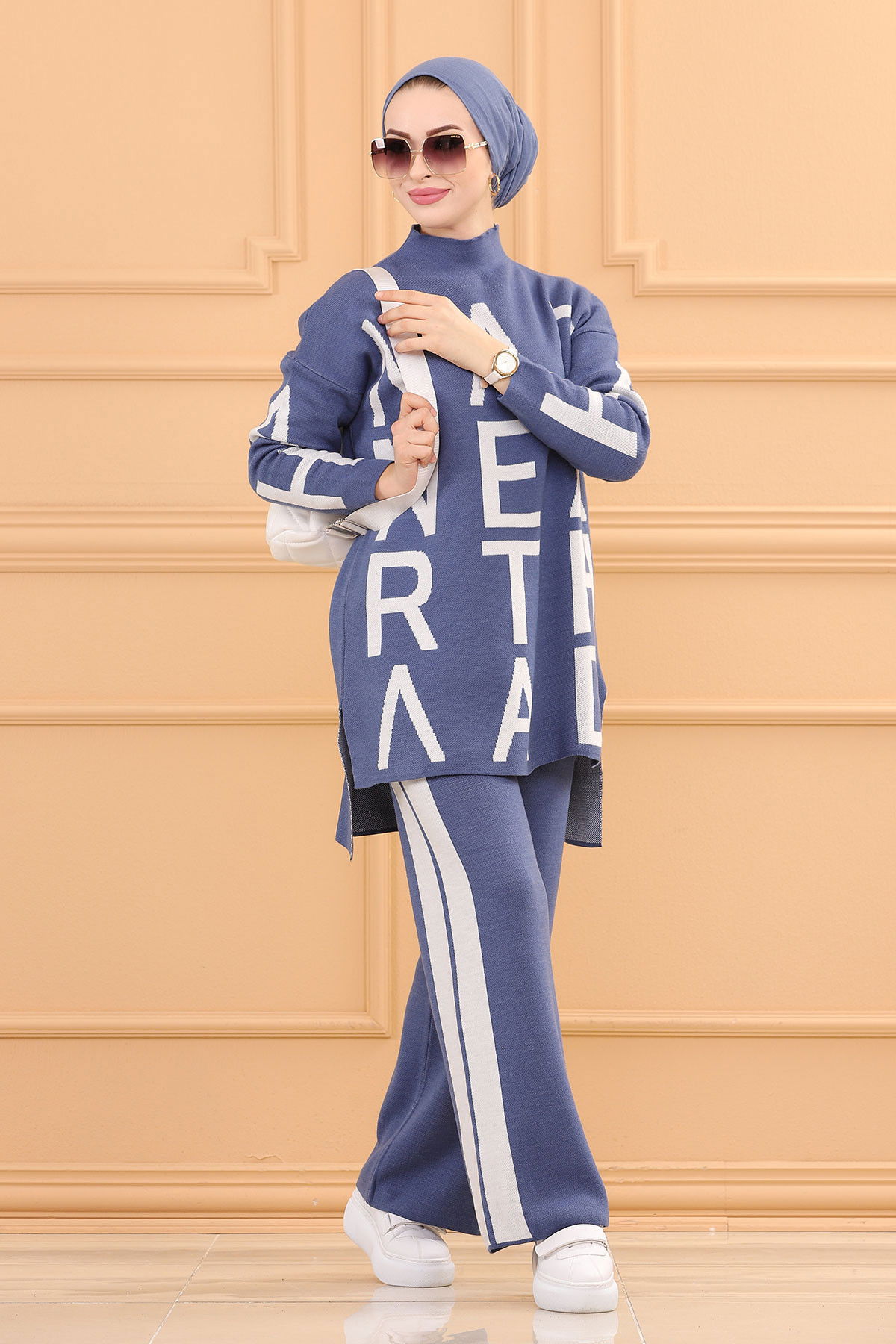 Düz Orta Kadın Mavi Tunık Pantolon INDIGO - 20700 - 20700 MAVİ