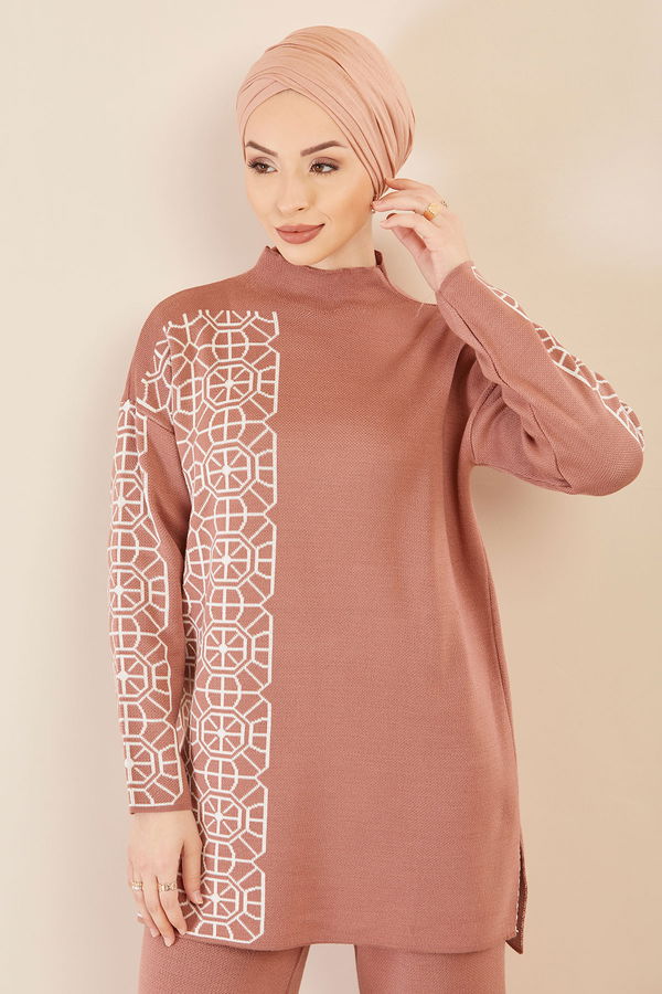 Düz Orta Kadın Pembe Tunık Pantolon GUL - 20720 - 20720 PEMBE