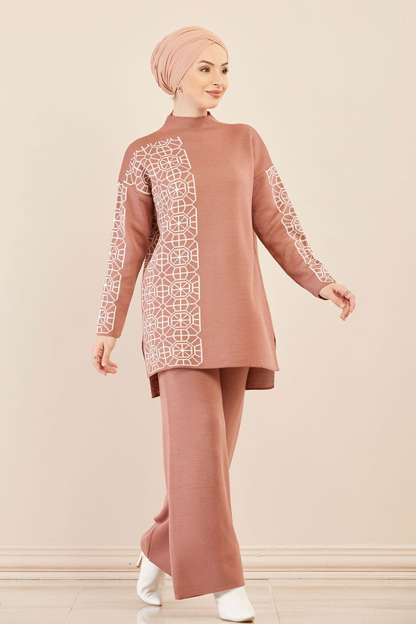 Düz Orta Kadın Pembe Tunık Pantolon GUL - 20720 - 20720 PEMBE