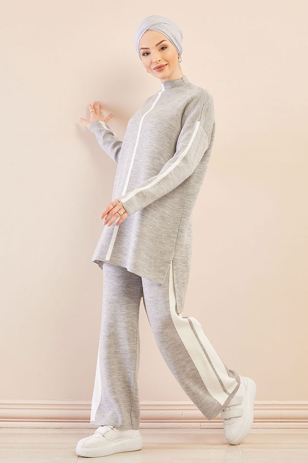 Düz Orta Kadın Gri Tunık Pantolon GRI - 20699 - 20699 GRİ