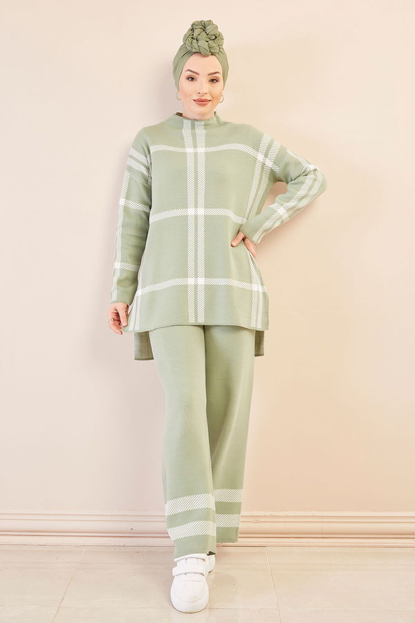 Düz Orta Kadın Yeşil Tunık Pantolon MINT - 20751 - 20751 YEŞİL