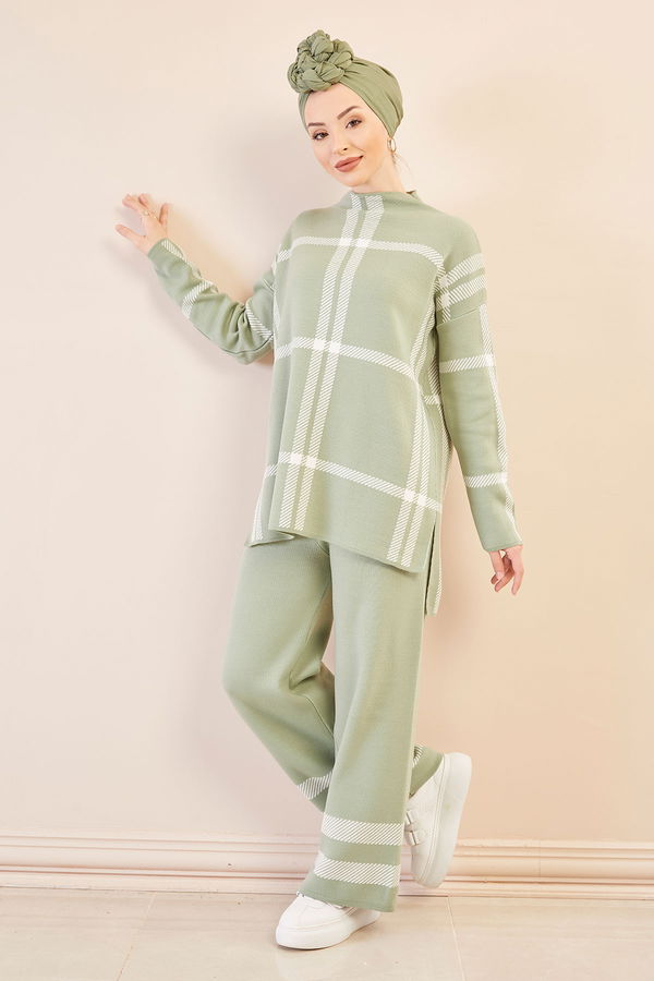 Düz Orta Kadın Yeşil Tunık Pantolon MINT - 20751 - 20751 YEŞİL