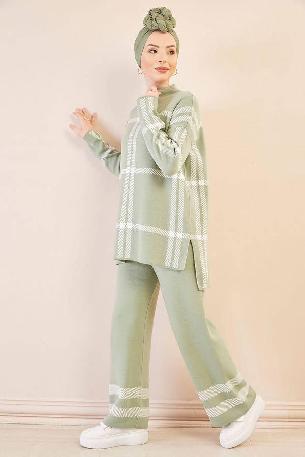 Düz Orta Kadın Yeşil Tunık Pantolon MINT - 20751 - 20751 YEŞİL