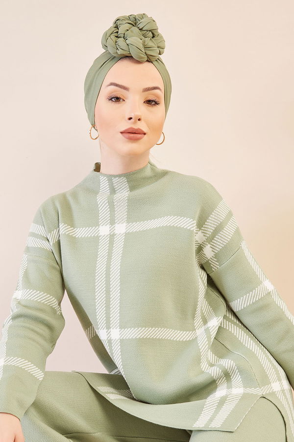 Düz Orta Kadın Yeşil Tunık Pantolon MINT - 20751 - 20751 YEŞİL