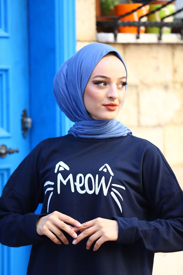 Düz Orta Kadın Lacivert TUNIK PANTOLON - 4206