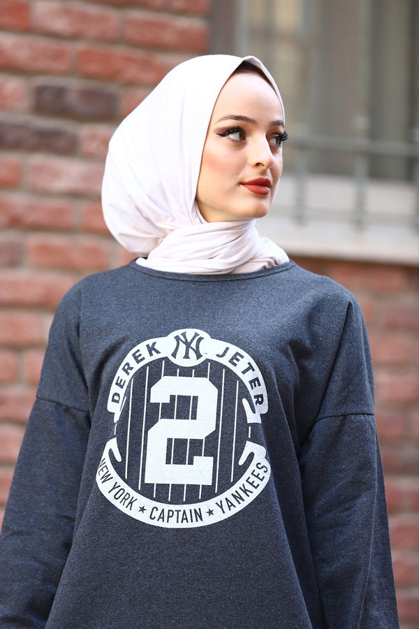 Düz Orta Kadın Antrasit TUNIK PANTOLON - 4209 ANTRASİT