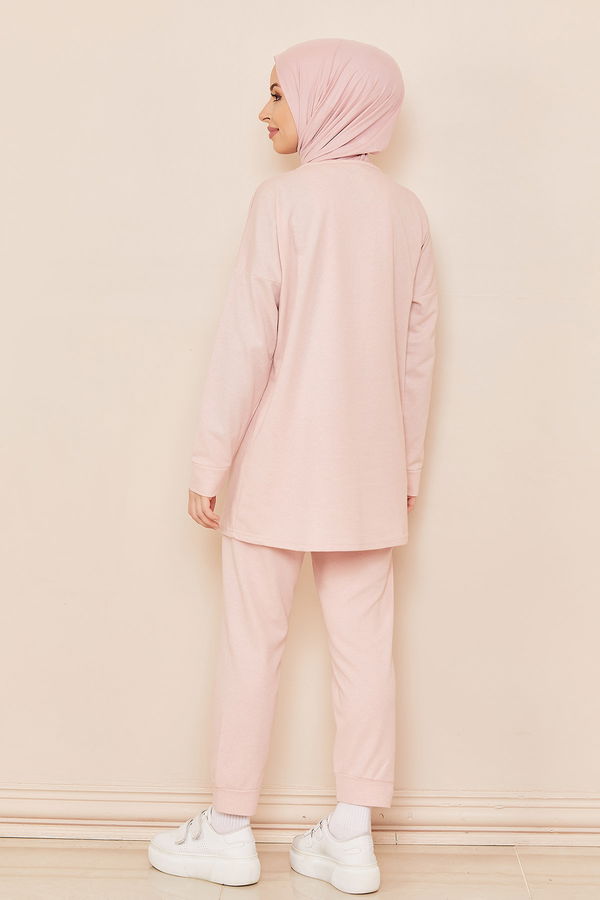 Düz Orta Kadın Pembe TUNIK PANTOLON - 4216 PEMBE