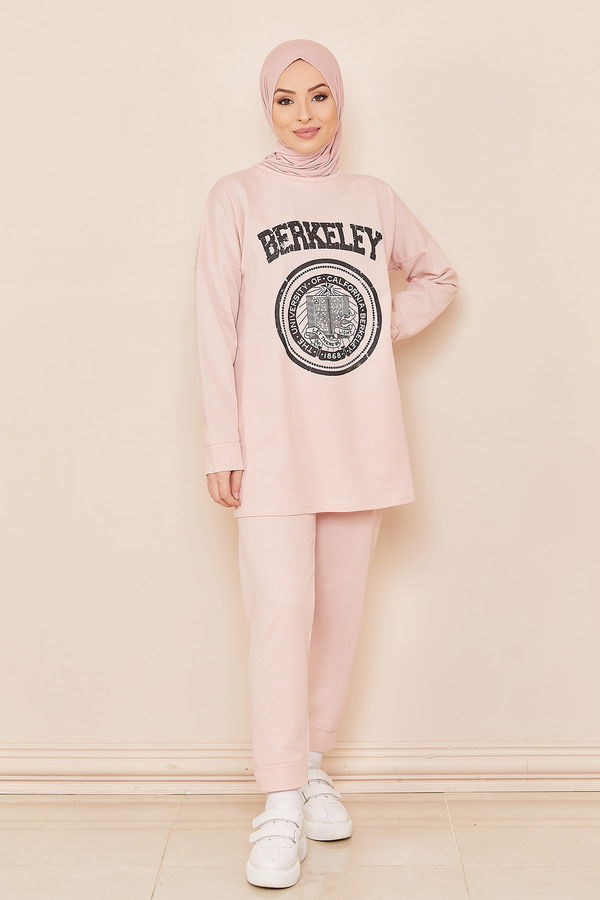 Düz Orta Kadın Pembe TUNIK PANTOLON - 4216 PEMBE