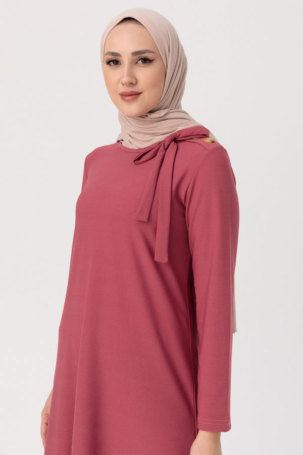 Düz Orta Kadın Pembe TUNIK PANTOLON - 3758 PEMBE