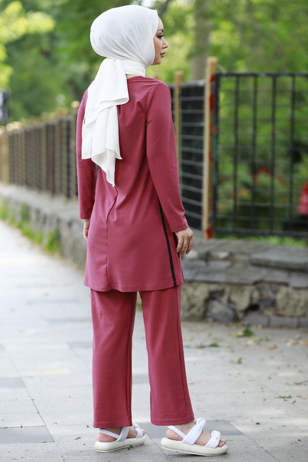 Düz Orta Kadın Pembe TUNIK PANTOLON - 3751 PEMBE
