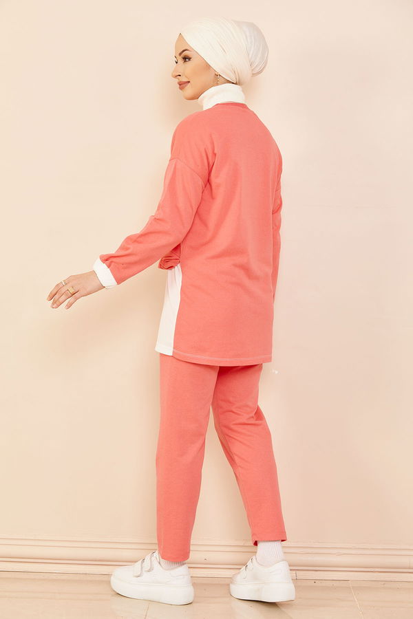 Düz Orta Kadın Pembe Tunık Pantolon GUL - 8861 - 8861 PEMBE