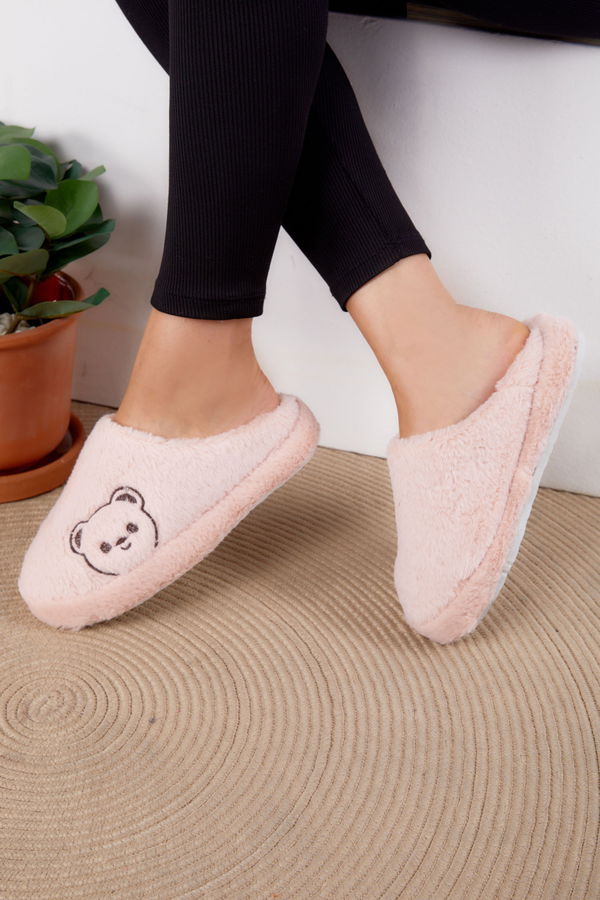 Kadın Pembe Ayıcıklı Ev Terliği - 26296