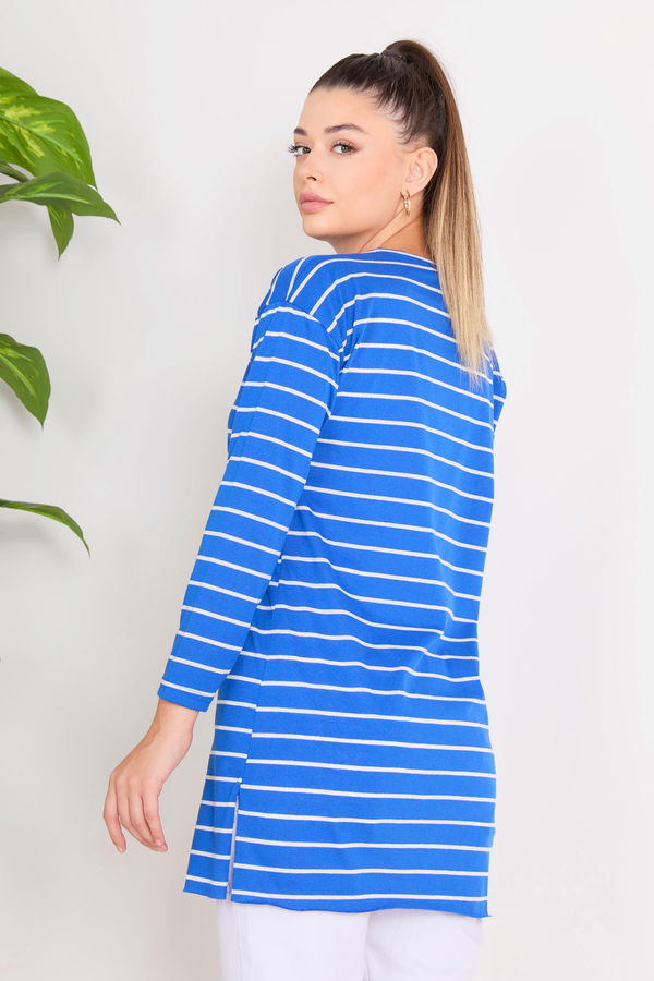 Çİzgili Yırtmaçlı Tunik - 27134