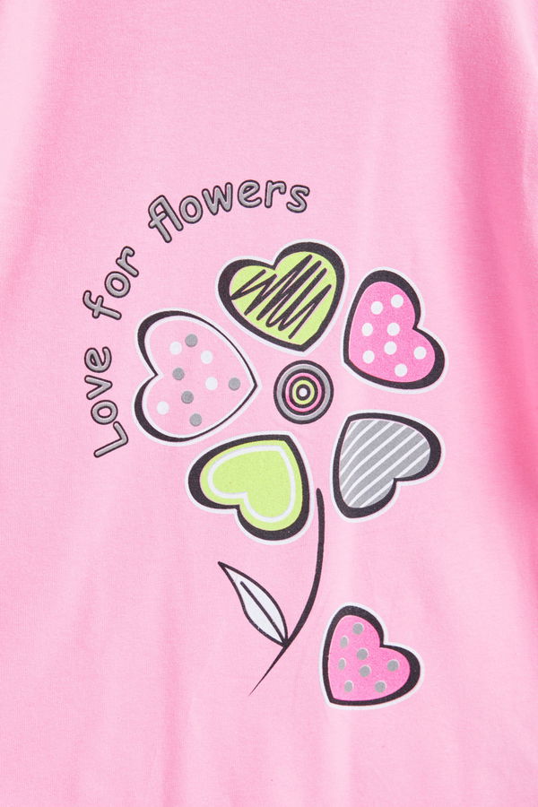 Kız Çocuk Pembe Uzun Kol Baskılı sweatshirt - 24265 PEMBE