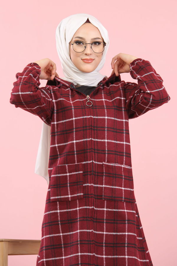 Düz Orta Kadın Bordo 8361 TUNIK  - 8361