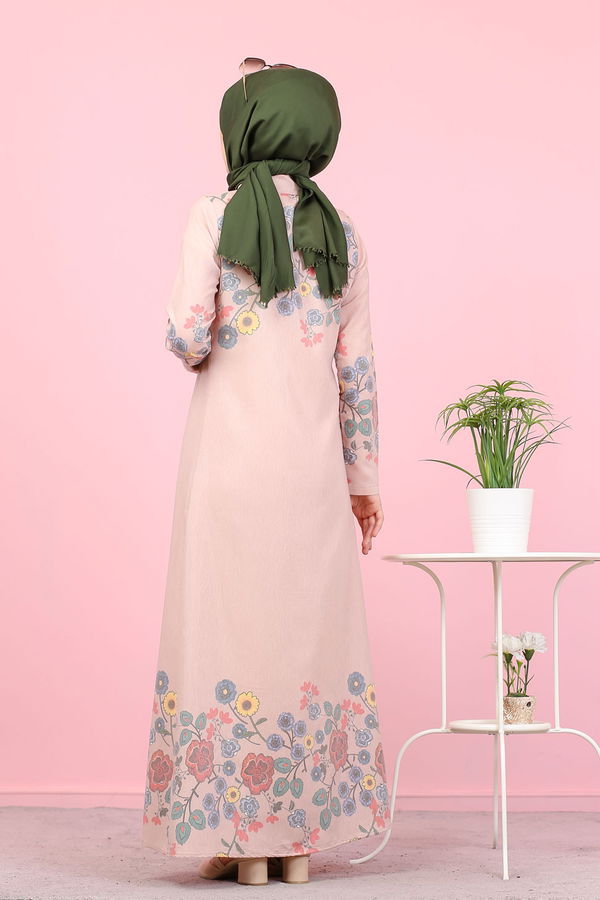 Düz Gömlek Yaka Kadın Pembe 3098 UZUN TUNIK - 3098