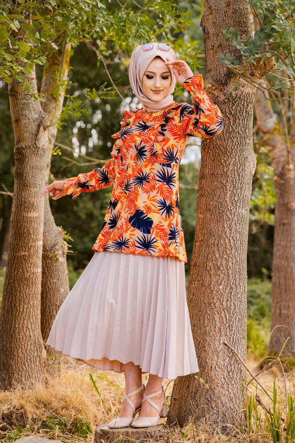 Düz Bisiklet Yaka Kadın Vizon 8590 TUNIK - 8590 VİZON
