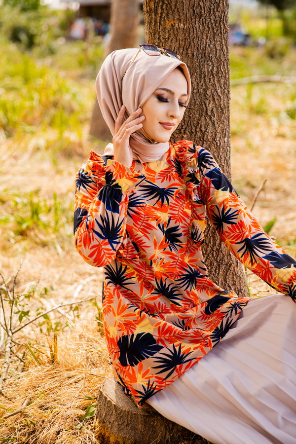 Düz Bisiklet Yaka Kadın Vizon 8590 TUNIK - 8590 VİZON