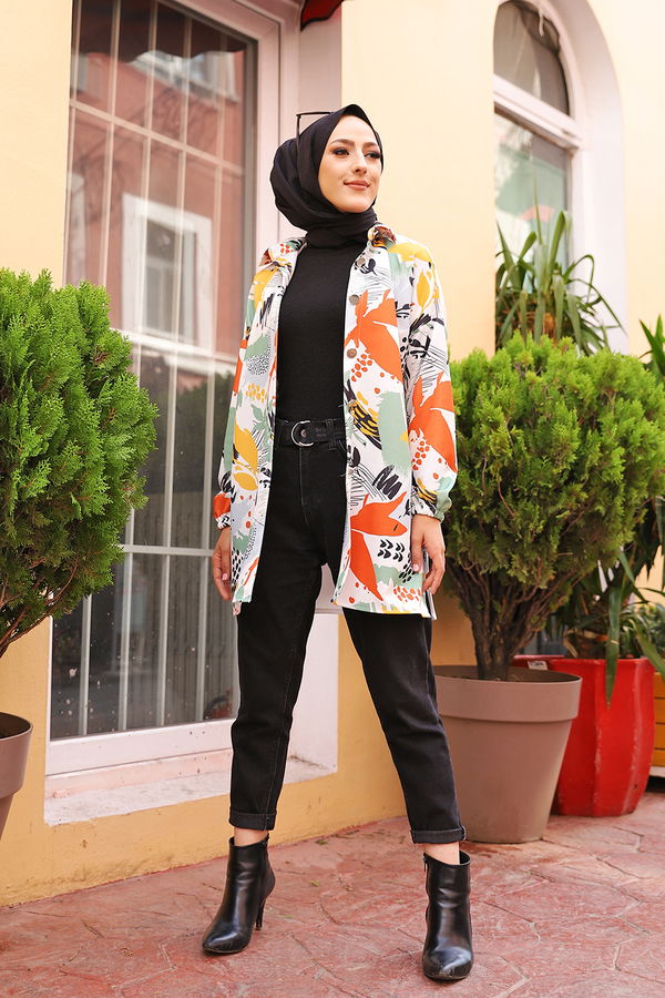 Düz Gömlek Yaka Kadın Kiremit 9067 GOMLEK - 9067 KİREMİT