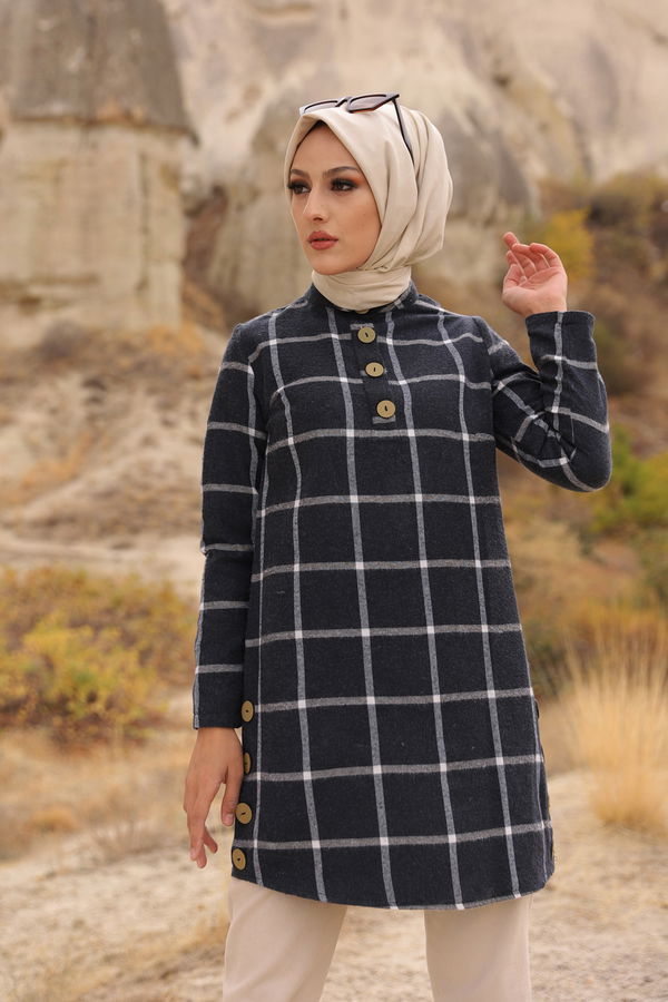 Düz Orta Kadın Antrasit TUNIK - 3306 ANTRASİT