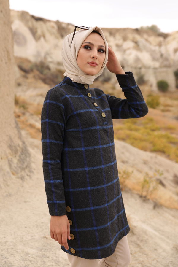Düz Orta Kadın Antrasit TUNIK - 3306