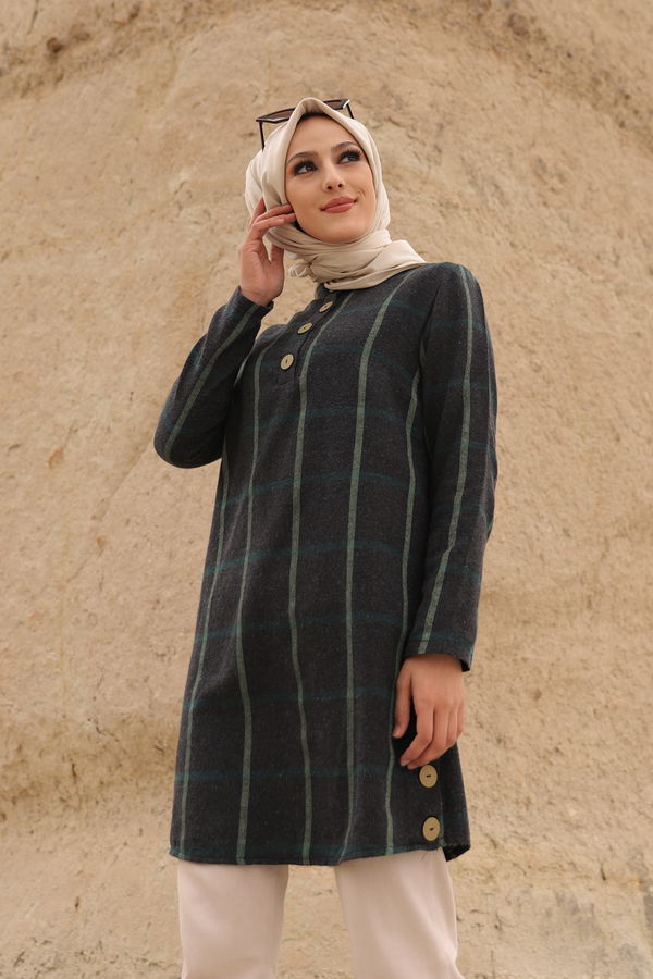 Düz Orta Kadın Antrasit TUNIK - 3306