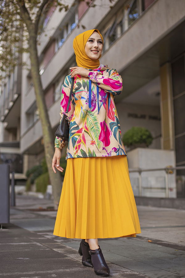 Düz Orta Kadın Bej 9106 TUNIK - 9106 BEJ