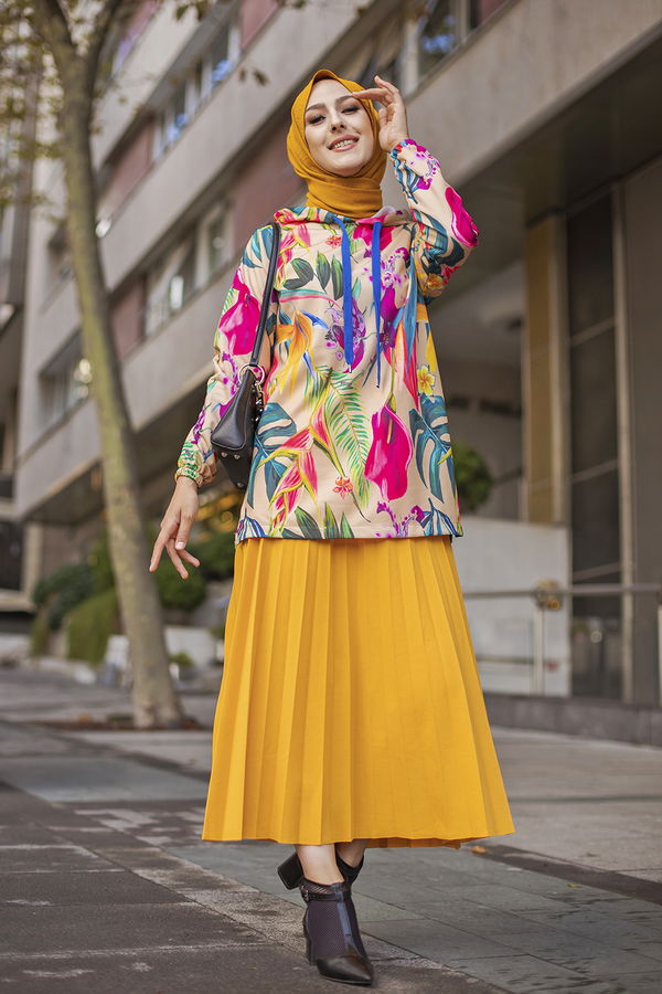 Düz Orta Kadın Bej 9106 TUNIK - 9106 BEJ