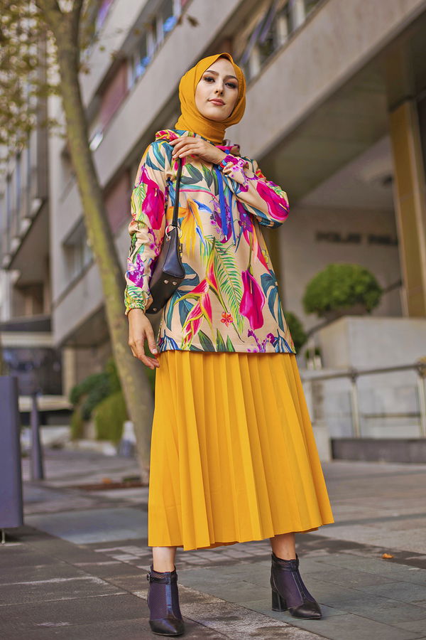 Düz Orta Kadın Bej 9106 TUNIK - 9106 BEJ