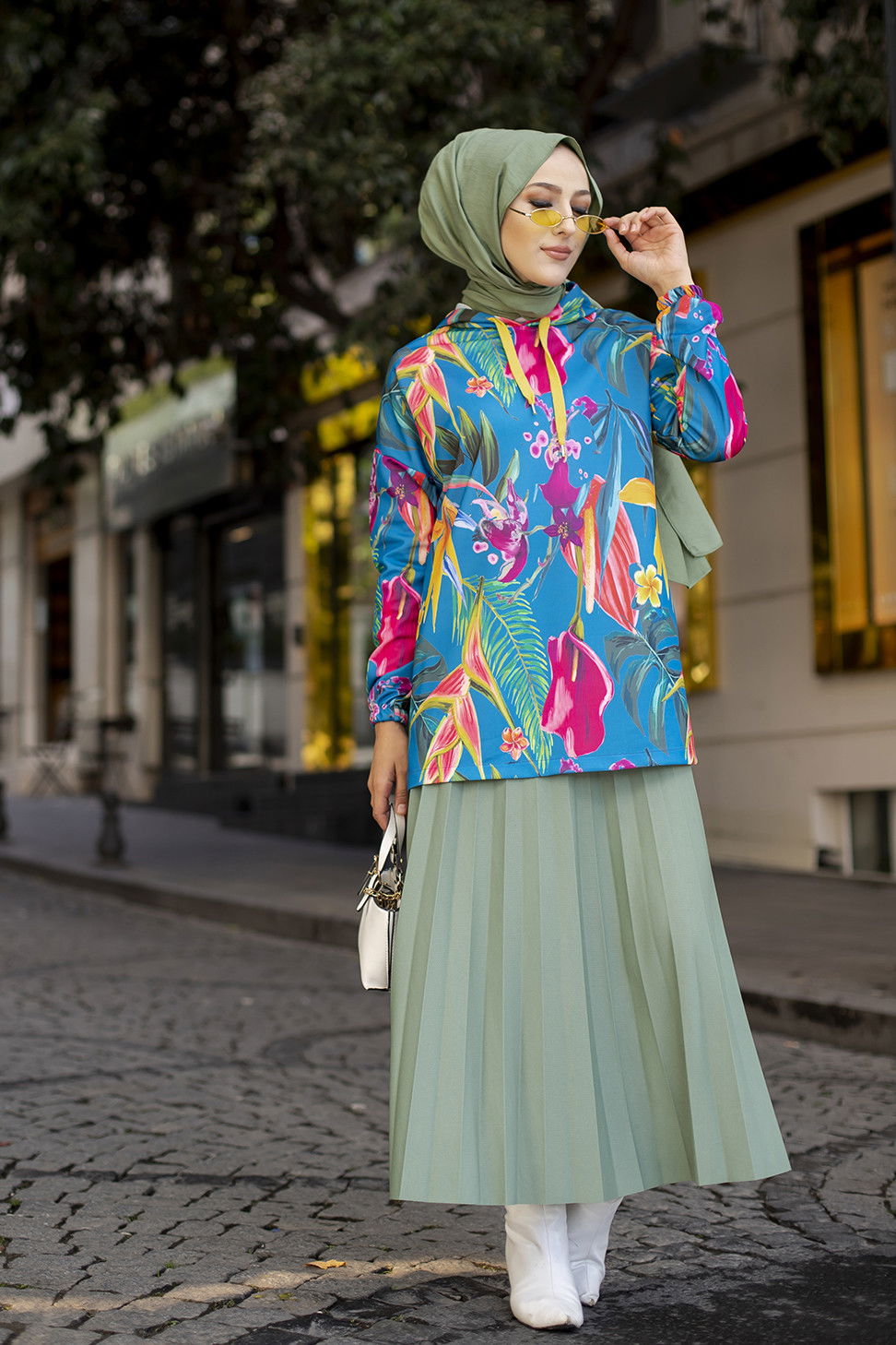 Düz Orta Kadın Mavi 9106 TUNIK - 9106