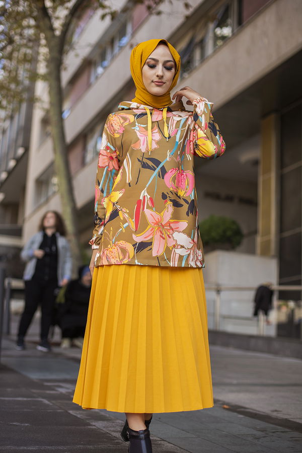 Düz Orta Kadın Sarı 9108 TUNIK - 9108 Sarı