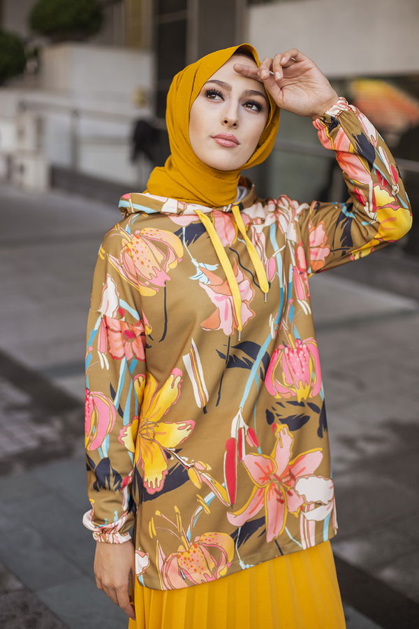 Düz Orta Kadın Sarı 9108 TUNIK - 9108 Sarı