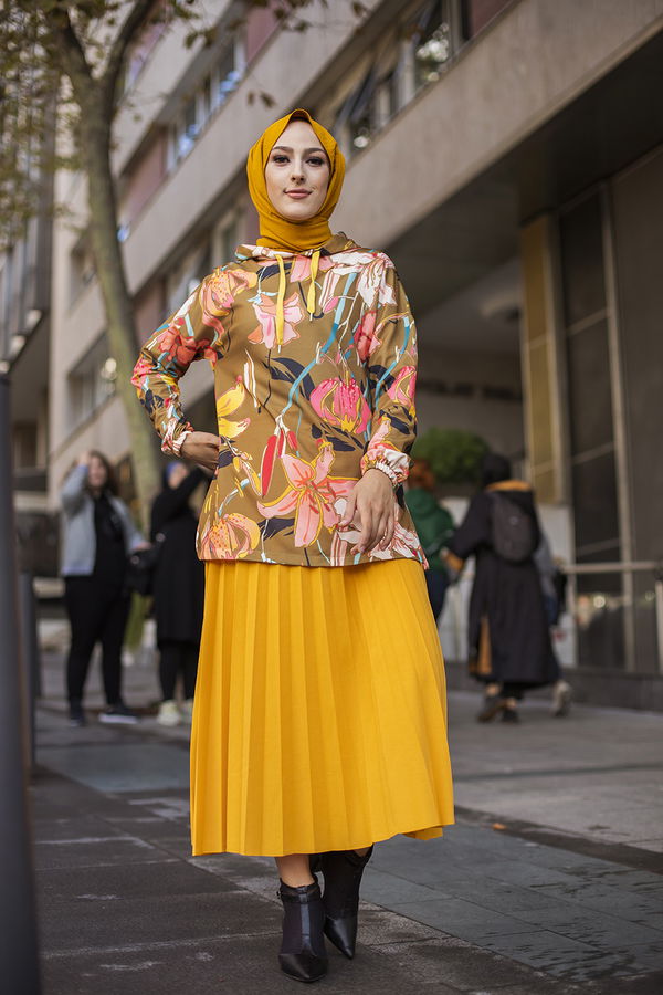 Düz Orta Kadın Sarı 9108 TUNIK - 9108 Sarı