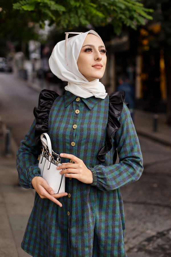 Düz Gömlek Yaka Kadın Siyah 3332 TUNIK - Vizon - 46 - 3332 SİYAH