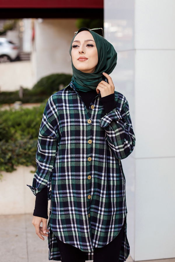 Düz Gömlek Yaka Kadın Siyah YARASA KOL TUNIK - 3298 SİYAH