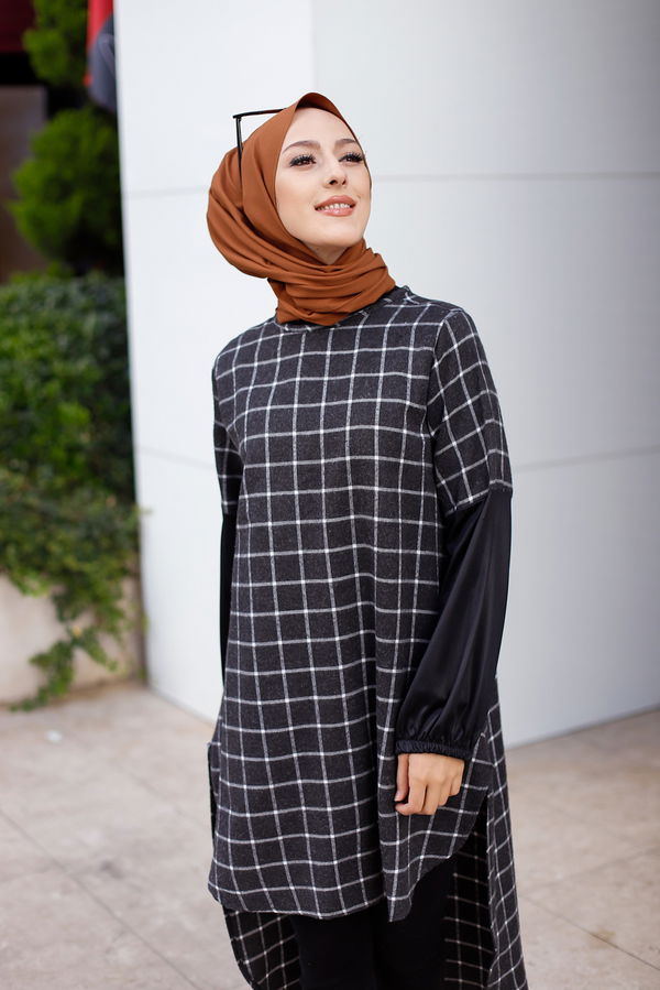 Düz Orta Kadın Antrasit TUNIK - 3305 ANTRASİT