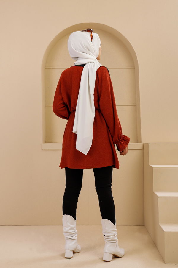Düz Bisiklet Yaka Kadın Siyah 5282 TUNIK - 5282 SİYAH