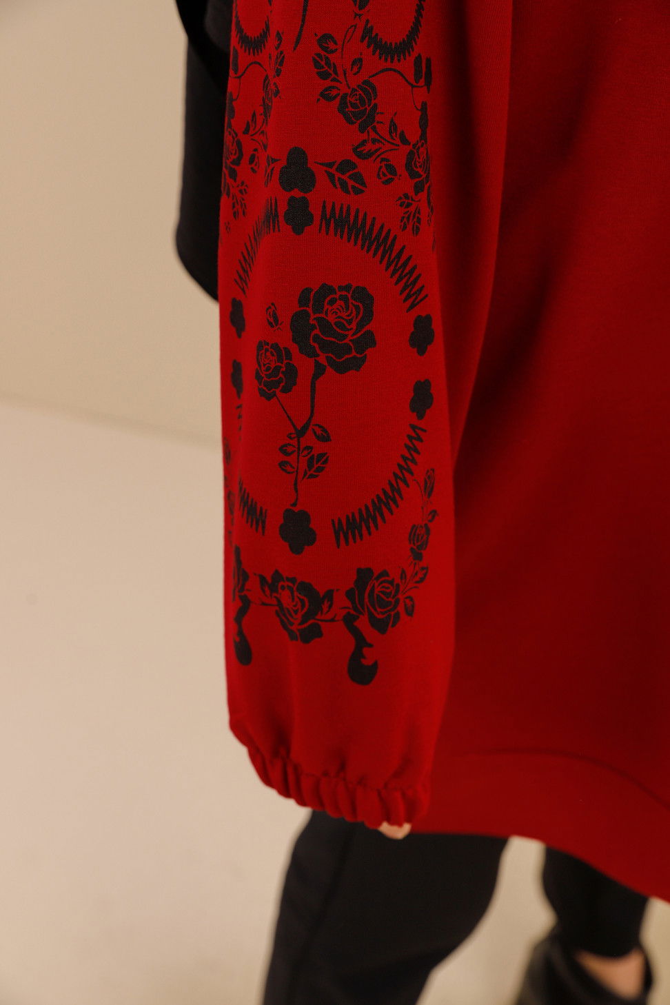 Düz Bisiklet Yaka Kadın Bordo TUNIK - 3357