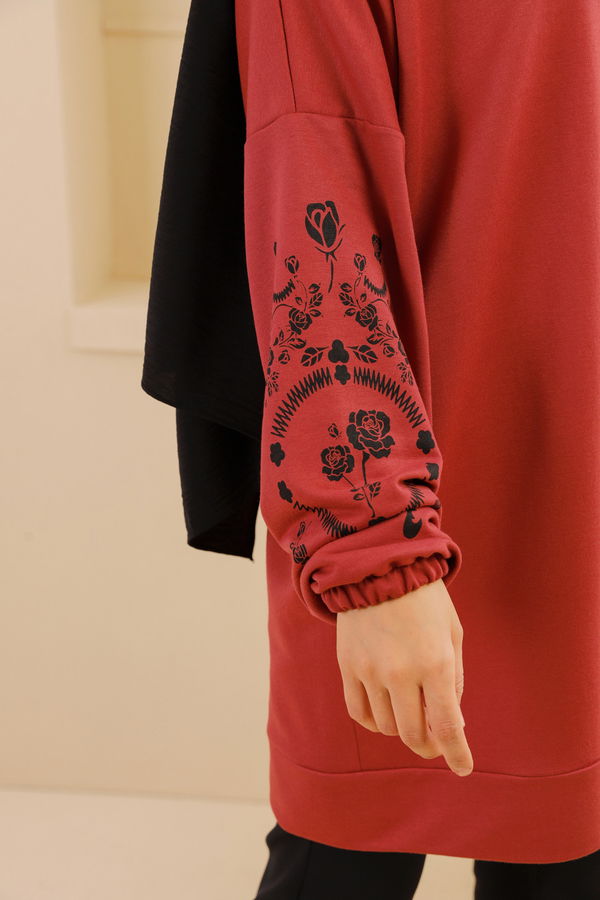 Düz Bisiklet Yaka Kadın Pembe TUNIK - 3357 PEMBE