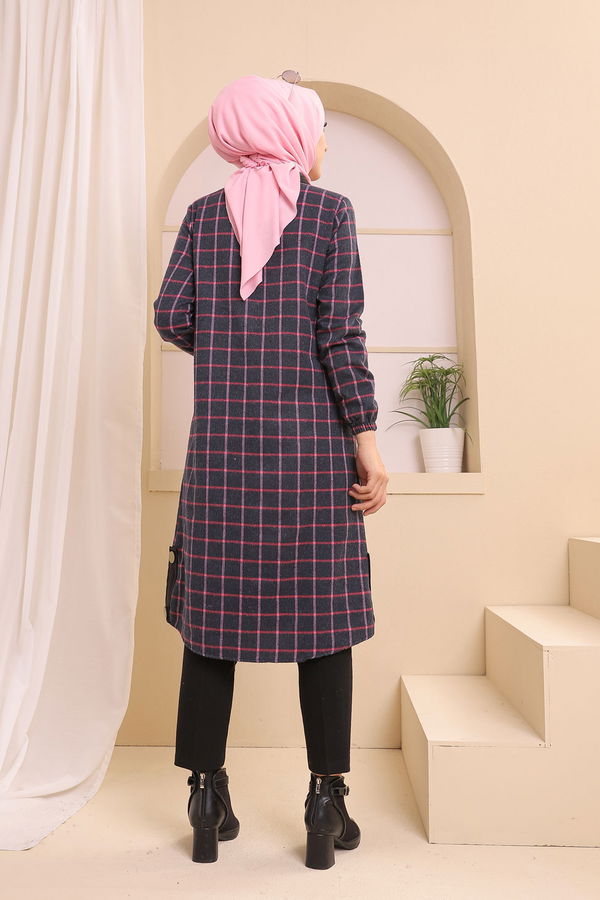 Düz Gömlek Yaka Kadın Lacivert 3310 TUNIK - Yeşil - 46 - 3310 LACİVERT