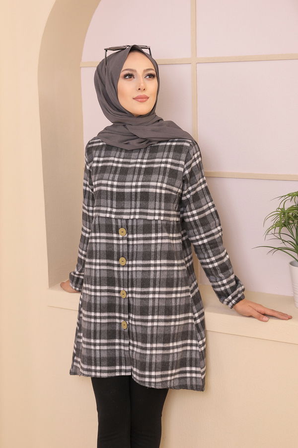 Düz Orta Kadın Antrasit TUNIK - 3311 ANTRASİT