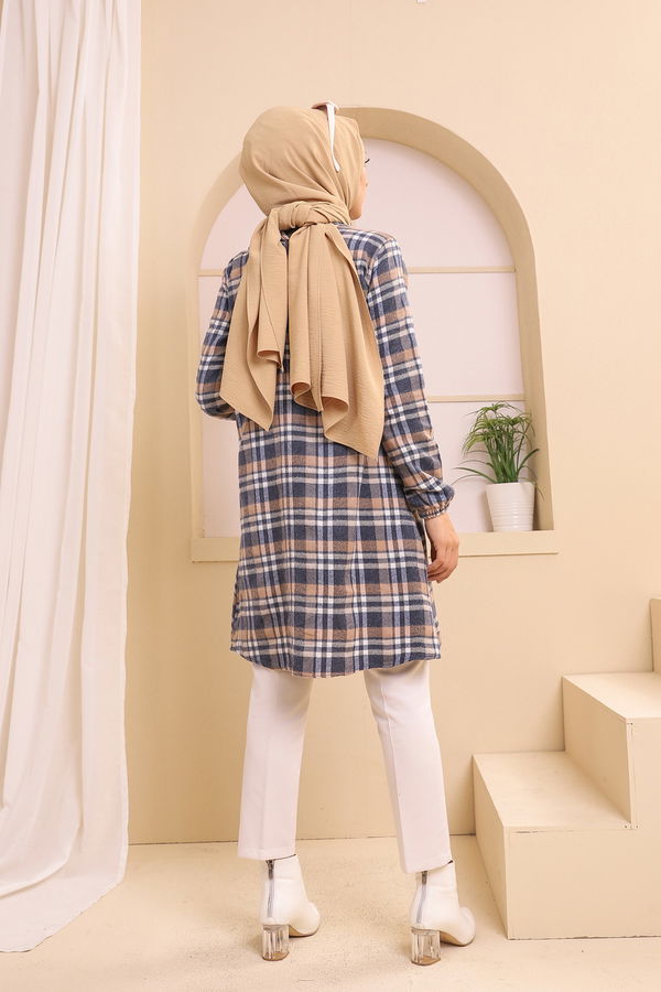 Düz Orta Kadın Lacivert TUNIK - 3311 LACİVERT
