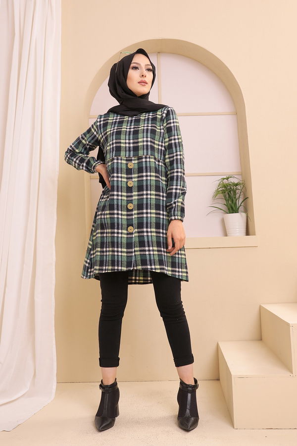Düz Orta Kadın Lacivert TUNIK - 3311