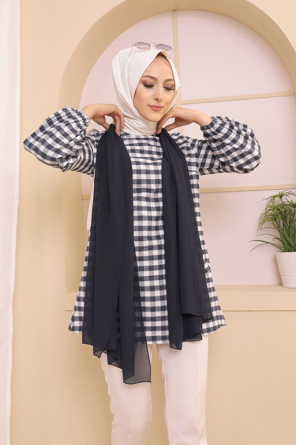 Düz Orta Kadın Lacivert 3316 TUNIK - 3316