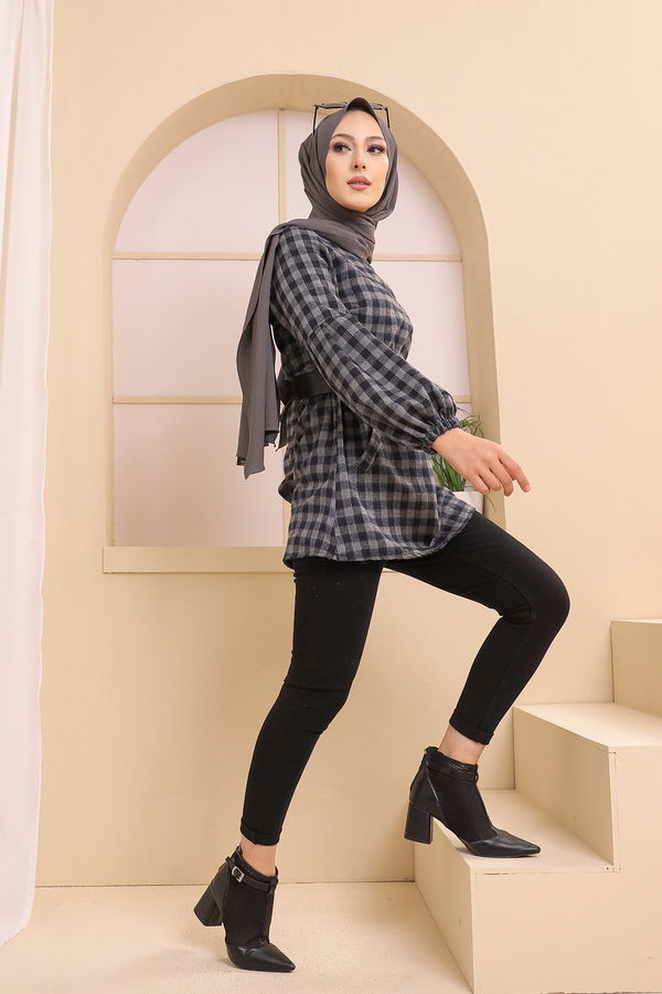 Düz Orta Kadın Lacivert 3316 TUNIK - 3316