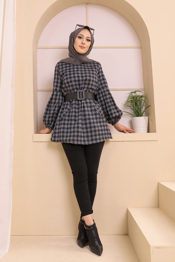 Düz Orta Kadın Lacivert 3316 TUNIK - 3316